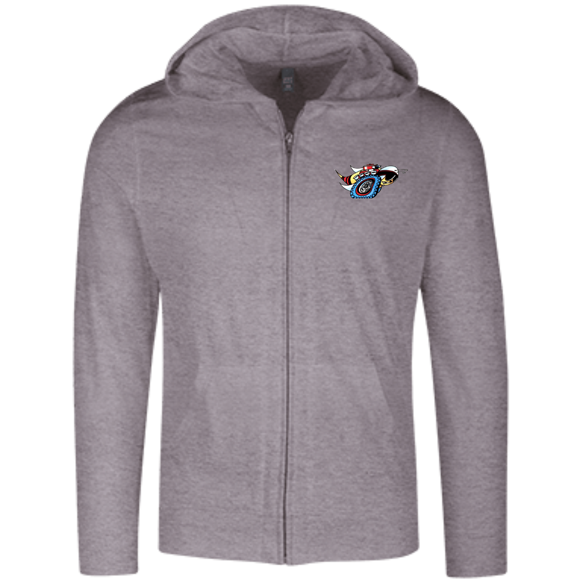 Super bee grey  District Lightweight Full Zip Hoodie